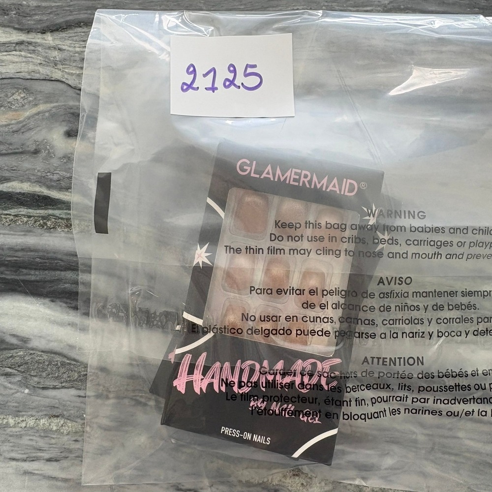 Glamermaid Handmade Press On Nails 2 Sets Champagne Gold Cat Eye Gel M302010422A - Picture 10 of 10